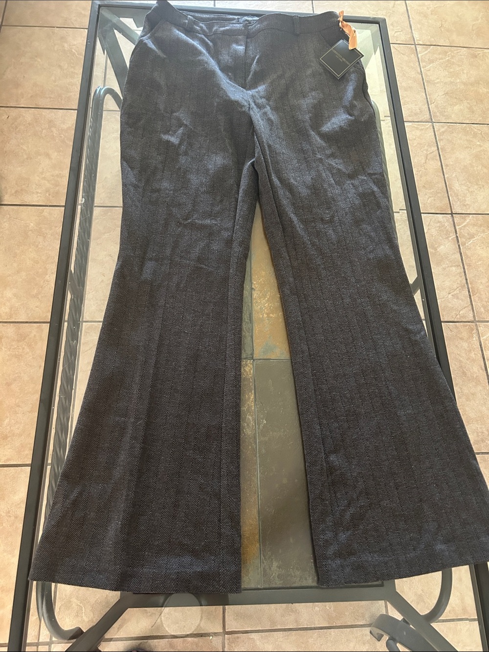 Christian Siriano Charcoal Gray Flare Pants